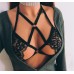 Fashionable European and American sexy lingerie lace strap hanging neck bra