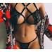 Fashionable European and American sexy lingerie lace strap hanging neck bra