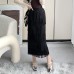 Design sense temperament tassel layered straight tube half skirt women's slim fit one-step skirt