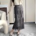 Design sense temperament tassel layered straight tube half skirt women's slim fit one-step skirt