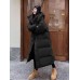 Winter Mid to Long Knee Cotton Jacket for Women Loose Hooded Large Down Cotton Jacket Thick Coat
