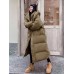 Winter Mid to Long Knee Cotton Jacket for Women Loose Hooded Large Down Cotton Jacket Thick Coat