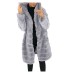 European and American medium to long solid color loose plush hooded coat imitating fur for autumn and winter warm jacket