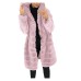 European and American medium to long solid color loose plush hooded coat imitating fur for autumn and winter warm jacket