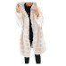 European and American medium to long solid color loose plush hooded coat imitating fur for autumn and winter warm jacket