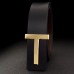 Leather belt, smooth buckle, fashionable and versatile T-buckle belt, men's 3.8CM men's belt