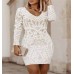 Long sleeved V-neck dress