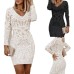 Long sleeved V-neck dress