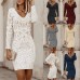 Long sleeved V-neck dress