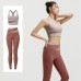 High waisted and abdominal yoga suit shockproof yoga fitness suit tight fitting and hip lifting naked yoga suit set