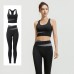High waisted and abdominal yoga suit shockproof yoga fitness suit tight fitting and hip lifting naked yoga suit set
