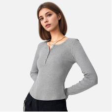 Round neck simple commuting versatile temperament top for women