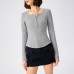 Round neck simple commuting versatile temperament top for women