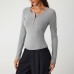 Round neck simple commuting versatile temperament top for women