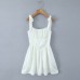 Summer new European and American women's solid color suspender slim fit dress