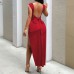 Elegant and sexy dress with exposed backpack, mid length skirt