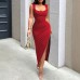 Elegant and sexy dress with exposed backpack, mid length skirt