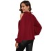 Ladies' elegant off shoulder high cold long sleeved top