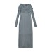 Fashionable multi-color one shoulder slit jumpsuit long skirt
