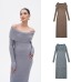 Fashionable multi-color one shoulder slit jumpsuit long skirt
