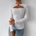Women's clothing simple, elegant, fashionable and versatile commuting long sleeved top