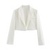 Autumn women's lapel style buttonless short slim fit small suit jacket