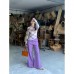 One shoulder plaid slim fit chiffon shirt for women