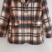 Autumn new women's single breasted slim fit woolen plaid suit jacket
