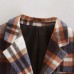 Autumn new women's single breasted slim fit woolen plaid suit jacket