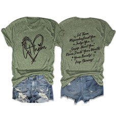let them misunderstand you letter love print casual short sleeve