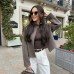 Spring and Autumn Sports Jacket Stand up Collar Loose Long Sleeve Women's Woolen Coat Jacket Top Spring and Autumn Sports Jacket Stand up Collar Loose Long Sleeve Women's Woolen Coat Jacket Top