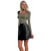 European and American high-end royal sister style T-shirt autumn and winter square collar tie slim temperament short top