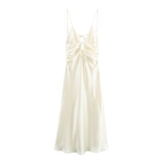European and American style new fashionable hollow out design silk texture dress
