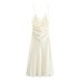 European and American style new fashionable hollow out design silk texture dress