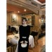 Black fungus edge velvet sweater women's hoodie