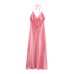 Spring European and American New Fashion Silk Texture Dress