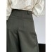 Drip feeling floor length suit pants women's wide leg casual pants