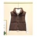 Winter Short Down Sleeveless Vest Women Warm Stand Collar Zipper Jacket Casual Fashion Quilted Cropped Coats Street Outerwears