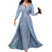 Fashionable Euro-american Dual-sided Sequined Long Gown Ins Strapless Sexy Jumpsuit For Banquets Parties