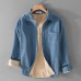 New Designer Italy Quality Brand Shirts For Men Fashion Cotton Corduroy Warm Long-sleeve Thickened Plus Size Top Clothes Camisa