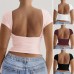 Solid color round neck leak back short sleeved sexy slim fit top T-shirt