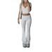V-neck T-shirt and micro flared pants 2-piece set