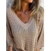 Full Size Openwork V-Neck Knit Cover Up Plus Size
