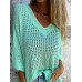Full Size Openwork V-Neck Knit Cover Up Plus Size
