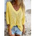 Full Size Openwork V-Neck Knit Cover Up Plus Size