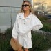European and American minimalist polo shirt fashion hoodie sports suit