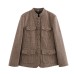 Spring and Autumn Shirt Women's Thousand Bird Style Suit Long Sleeve Coat