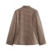 Spring and Autumn Shirt Women's Thousand Bird Style Suit Long Sleeve Coat