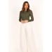 Lettuce Edge Round Neck Long Sleeve T-Shirt