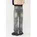 Distressed Mid Rise Jeans with Pockets